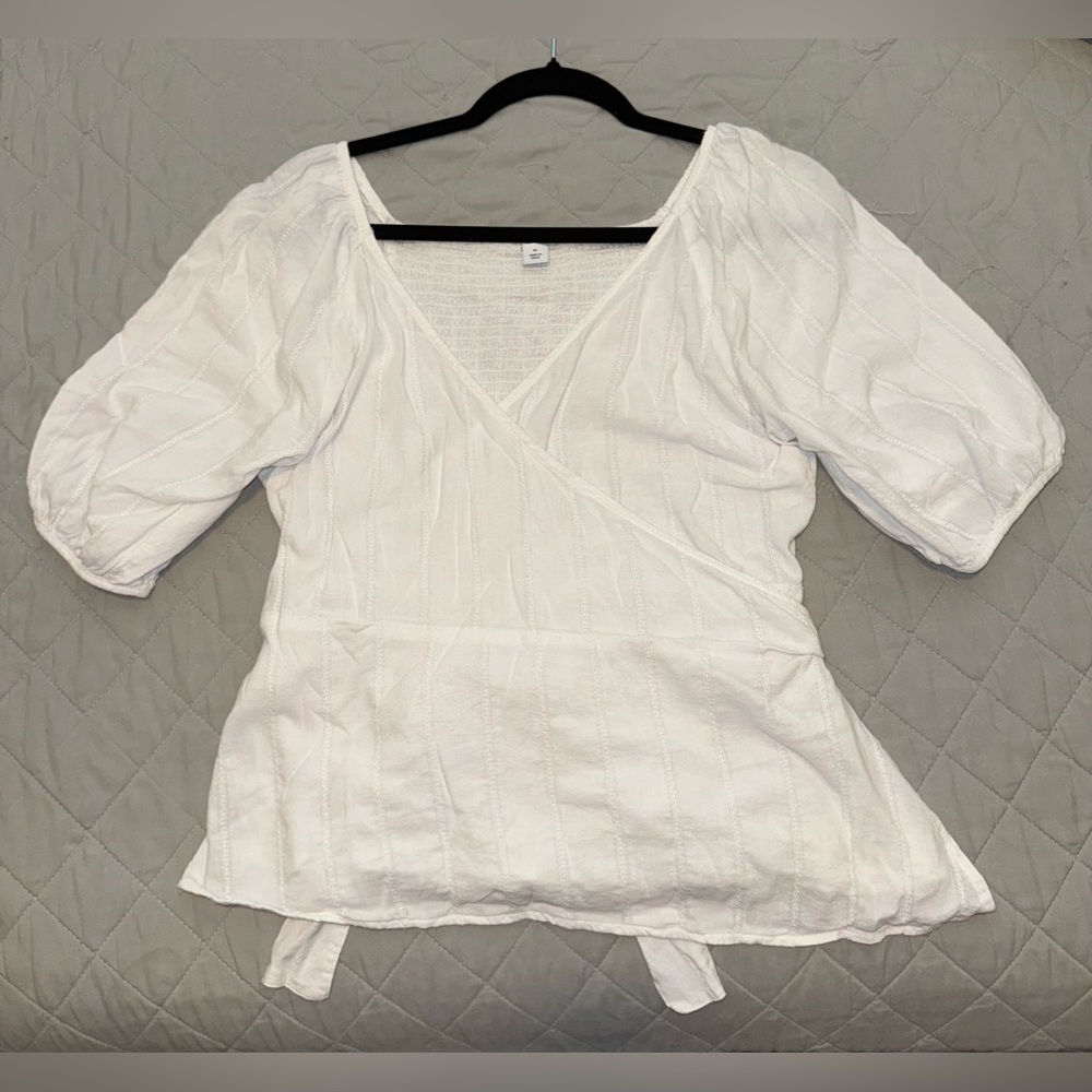 Old Navy Puff Sleeve Wrap Blouse